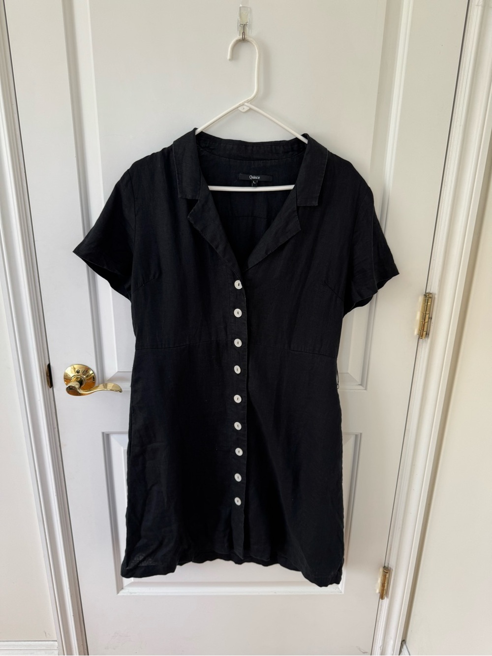 Quince 100% European Linen Button Front Dress